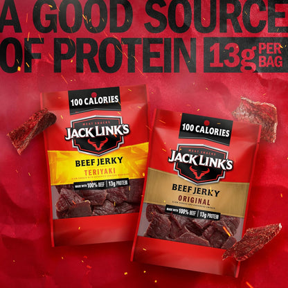 Jack Link's Beef Jerky Variety Pack - Includes Original and Teriyaki Jerky, Bulk Protein Snack Pack