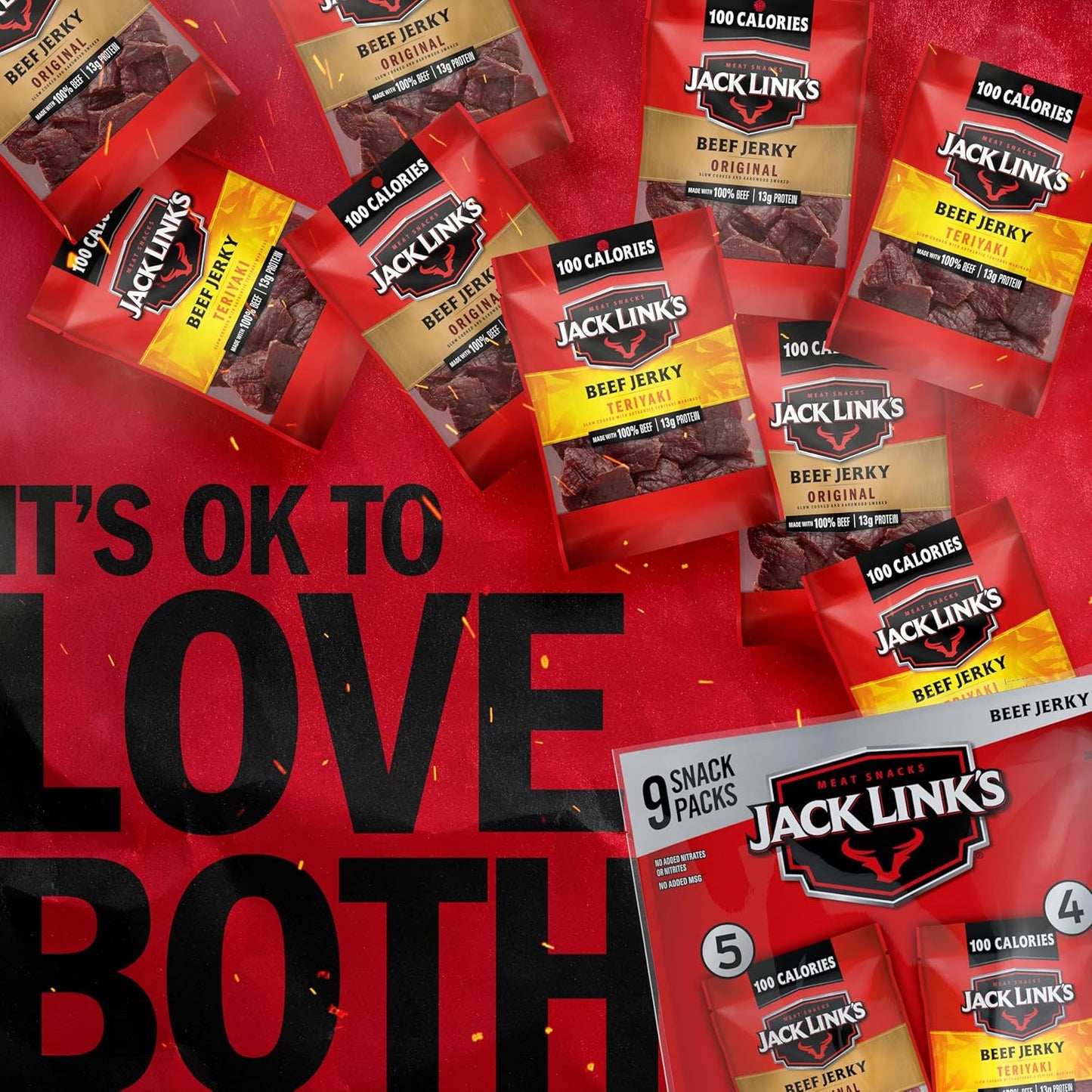 Jack Link's Beef Jerky Variety Pack - Includes Original and Teriyaki Jerky, Bulk Protein Snack Pack